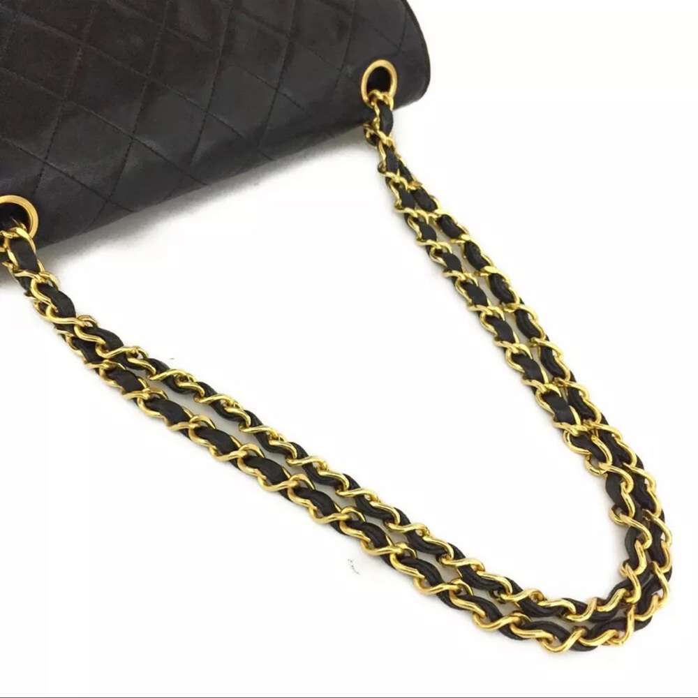 S0LD 7/8/22 CHANEL Classic Medium Double Flap Gold Chain Bag +Serial Card - Picture 12 of 17